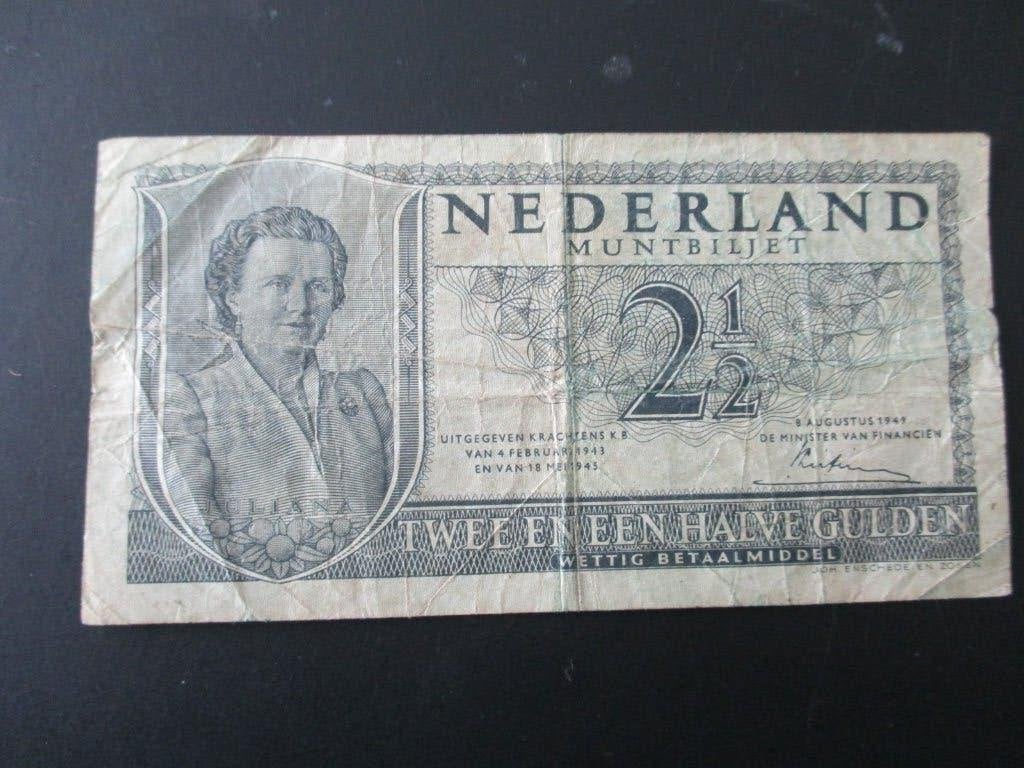 Bankbiljet 2 1/2 gulden 1949, Postzegels en Munten, Bankbiljetten | Nederland, Ophalen of Verzenden, 2½ gulden, Los biljet