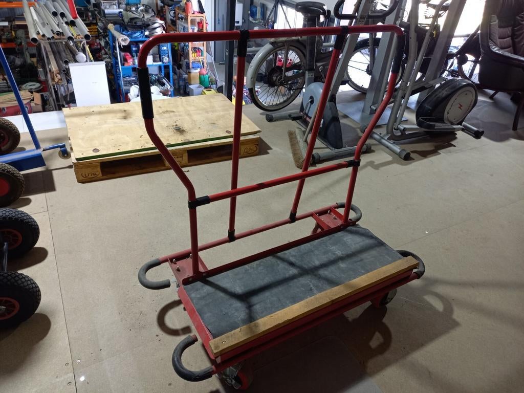 Platenkar platenwagen, Doe-het-zelf en Verbouw, Transportwagens, 100 liter of meer, Ophalen, Transportkar