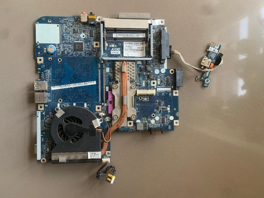 Acer Aspire 7720 laptopmoederbord met geheugenbankjes, Computers en Software, Moederborden, Gebruikt, Intel Socket P (PPGA478)