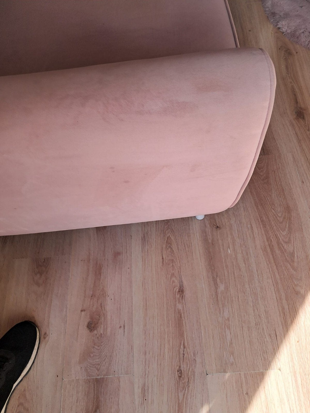 Oude Roze Fluwelen Hoekbank - Zo Goed als Nieuw, 250 tot 300 cm, Hoekbank, 75 tot 100 cm, Ophalen of Verzenden