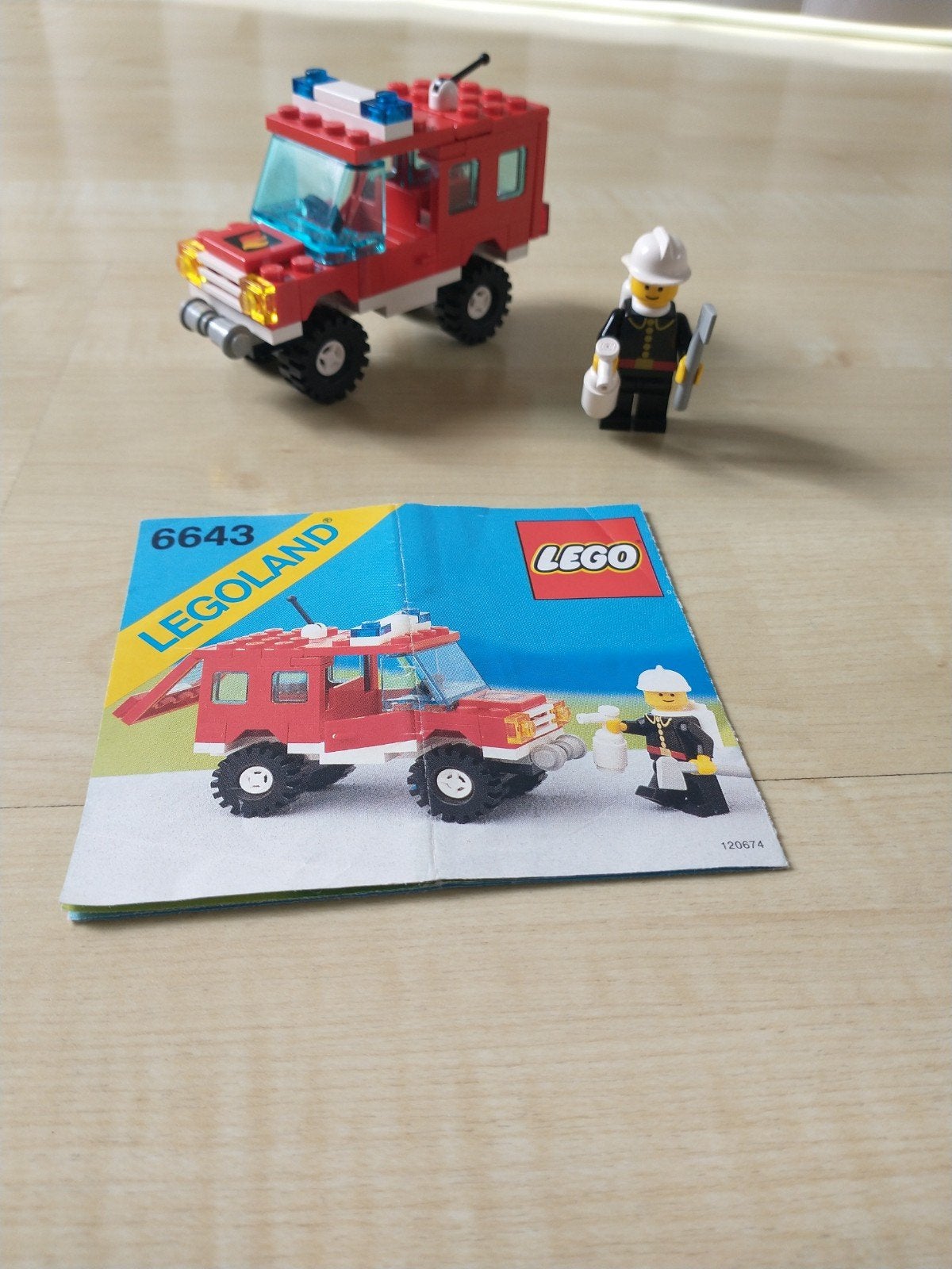 LEGO Legoland 6643 Brandweerwagen met brandweerman, Gebruikt, Lego, Ophalen of Verzenden, LEGOLAND