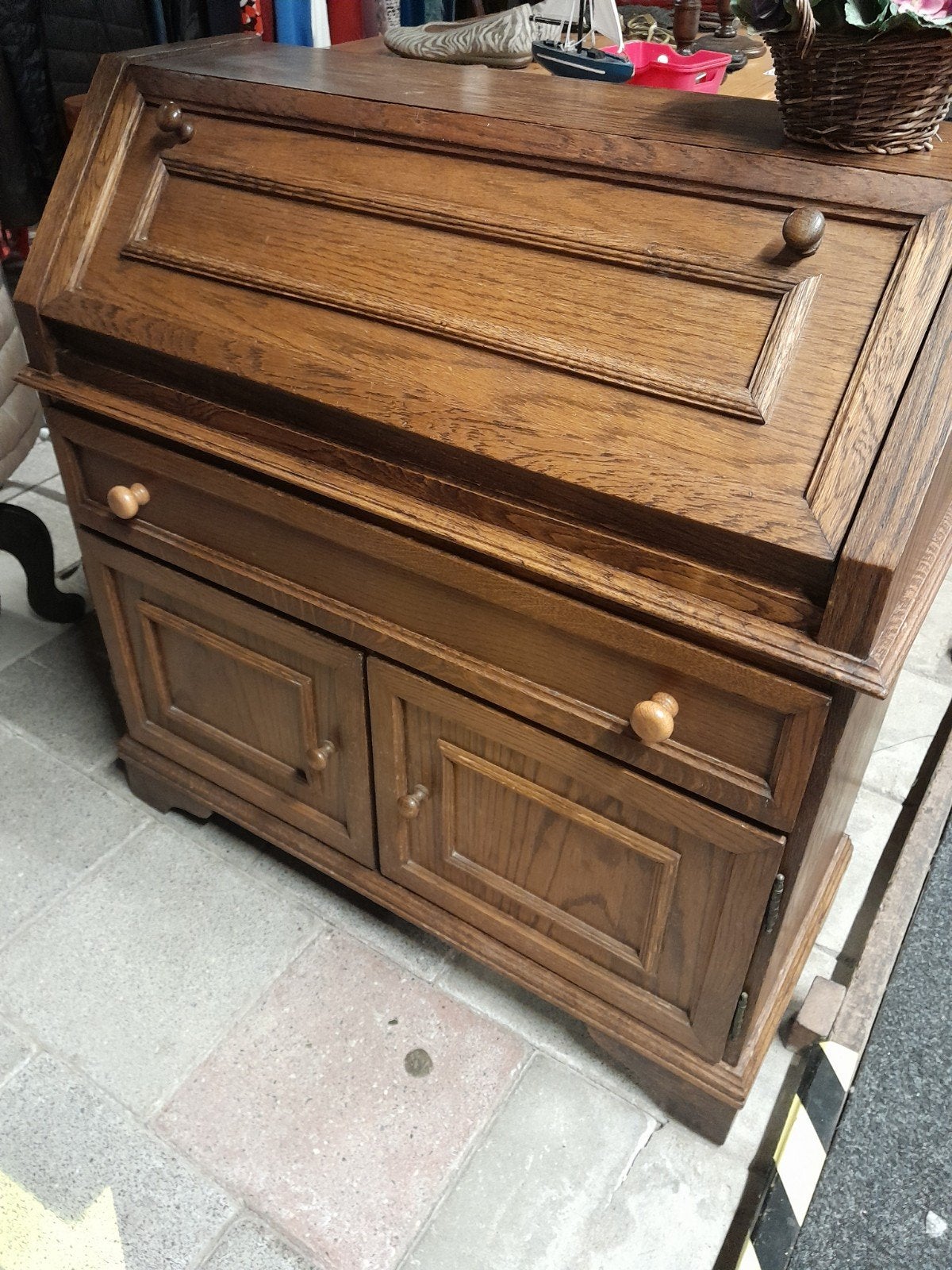 Eiken secretaire., Huis en Inrichting, Kasten | Secretaires, Ophalen, Gebruikt