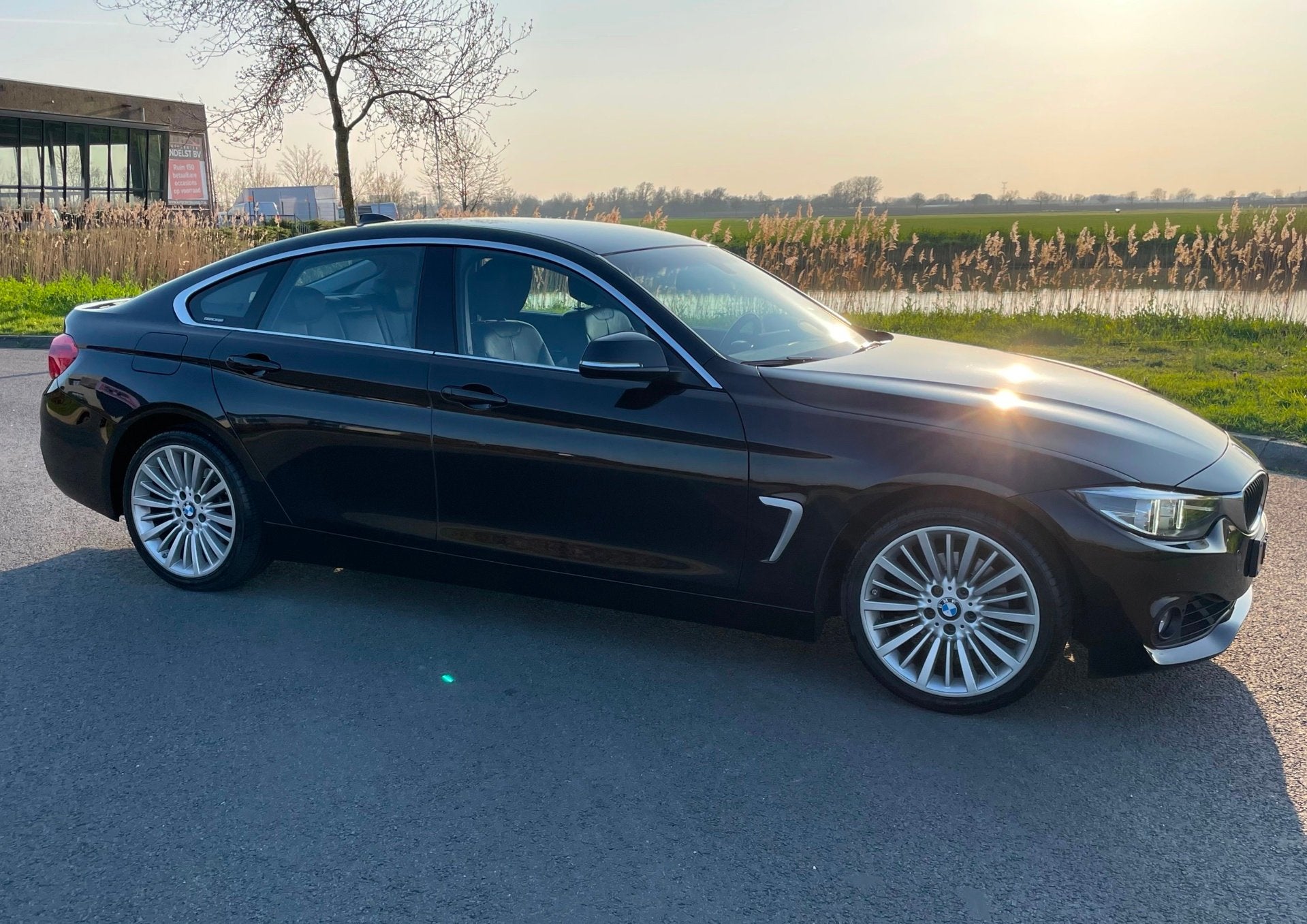 BMW 4 Serie Gran Coupé 418i High Executive Aut, 5drs, Leder, Automaat, Gebruikt, Zwart, 19 km/l