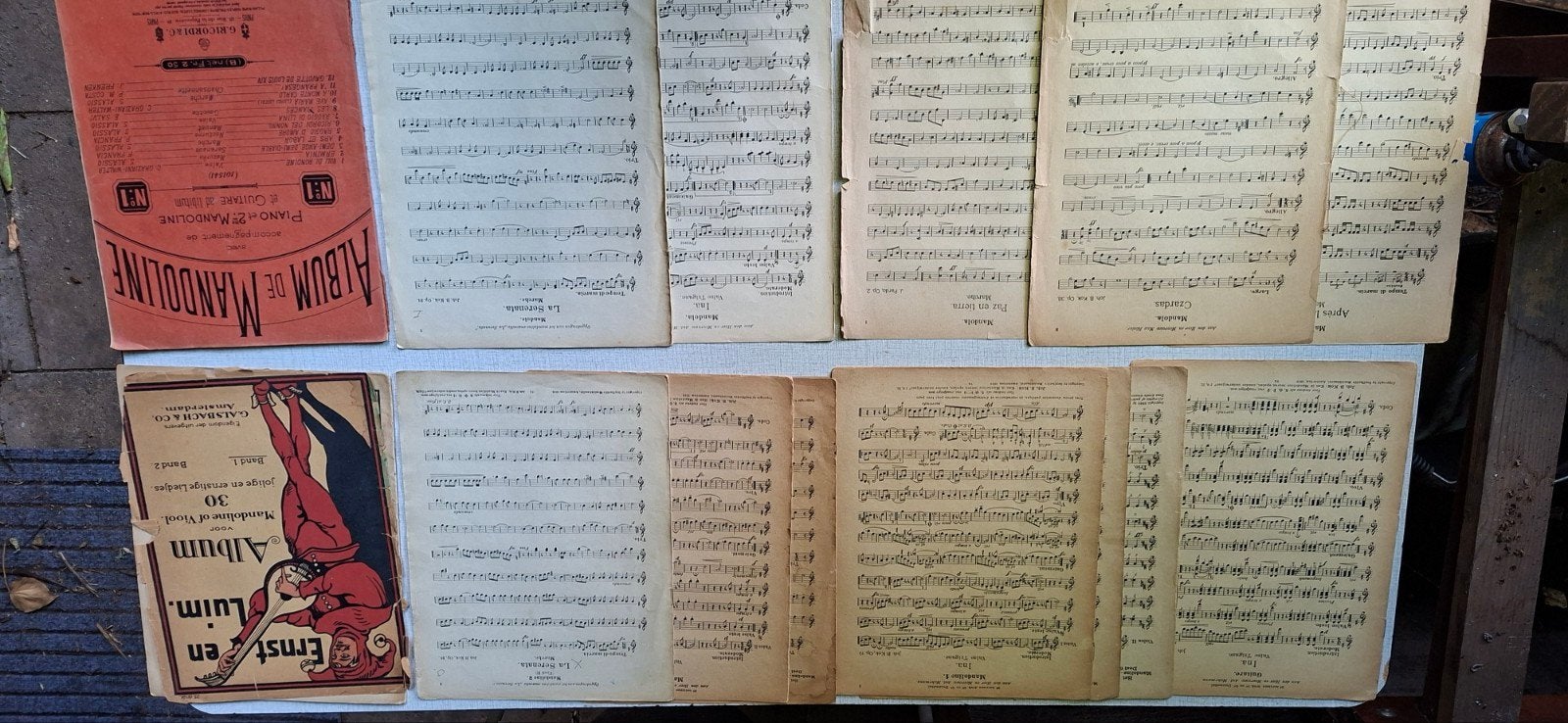 Vintage bladmuziek: Album de Mandoline & Album Ernst en Luim, Ophalen, Gebruikt, Klassiek, Overige soorten