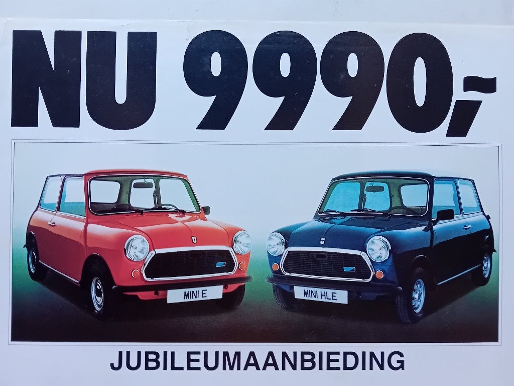 Leaflet brochure Mini 1000 jubileum, Ophalen of Verzenden, Zo goed als nieuw, Overige merken