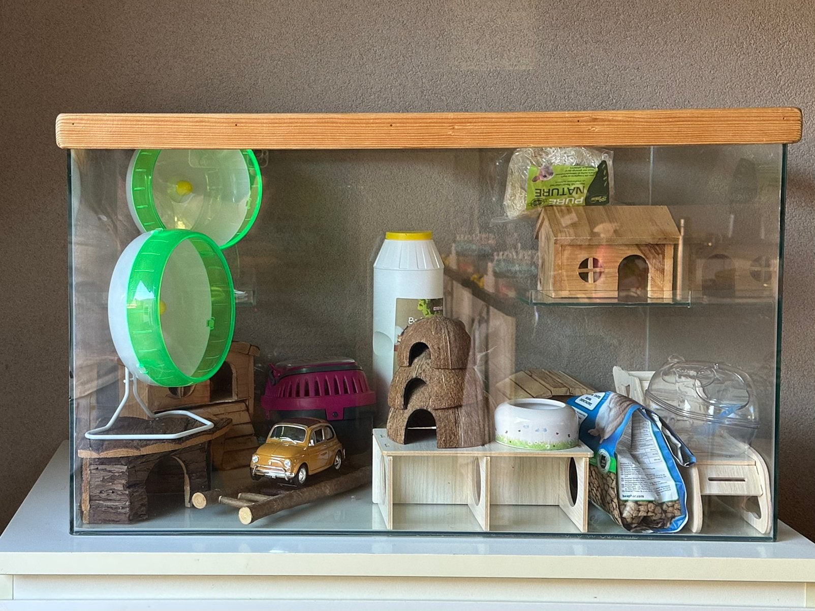 Terrarium incl. vele extra’s, Dieren en Toebehoren, 60 tot 90 cm, Minder dan 75 cm, Ophalen of Verzenden, Zo goed als nieuw