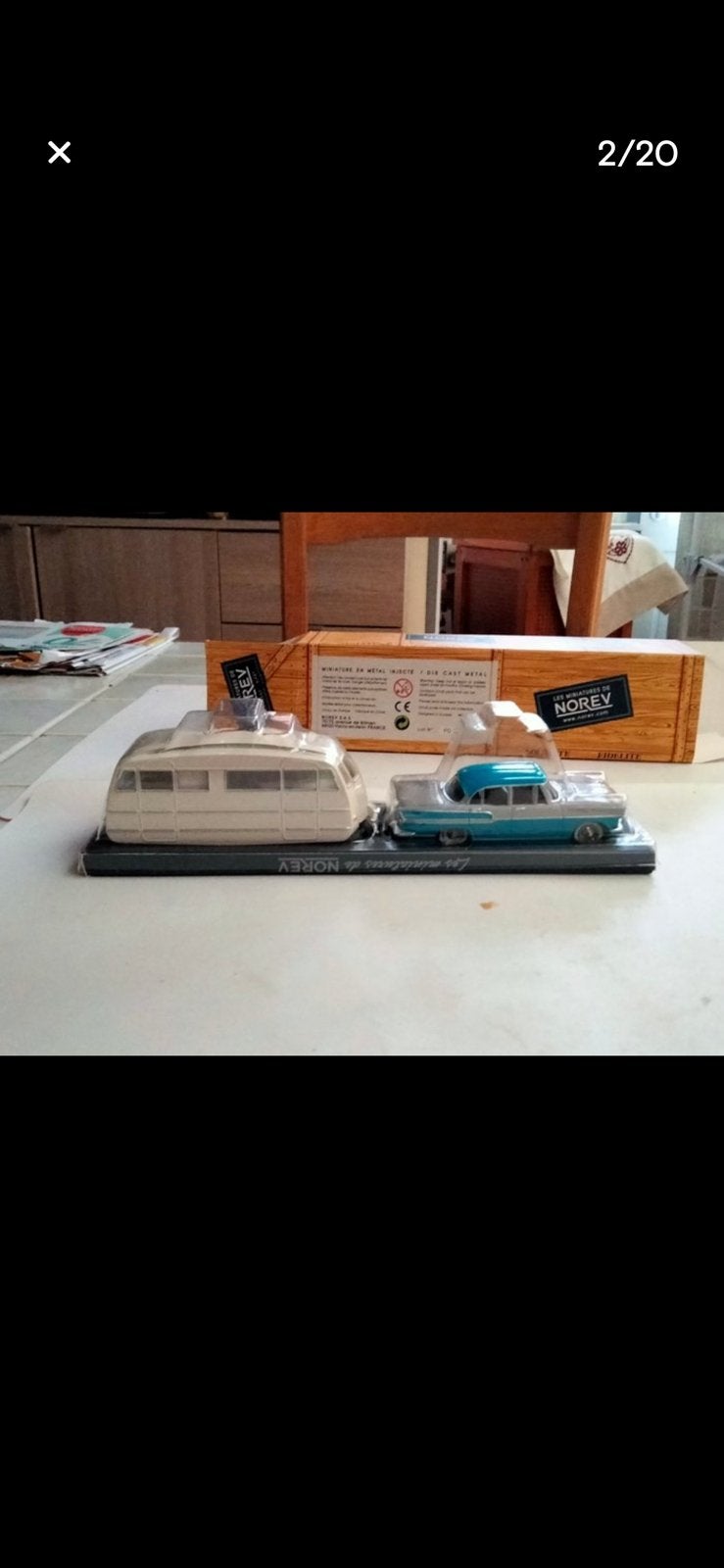 Norev Simca met Caravan, Ophalen of Verzenden