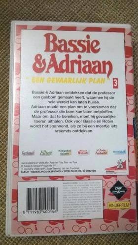 Bassie & Adriaan De huilende professor Delen 2 en 3, Cd's en Dvd's, Alle leeftijden, Ophalen of Verzenden, VHS