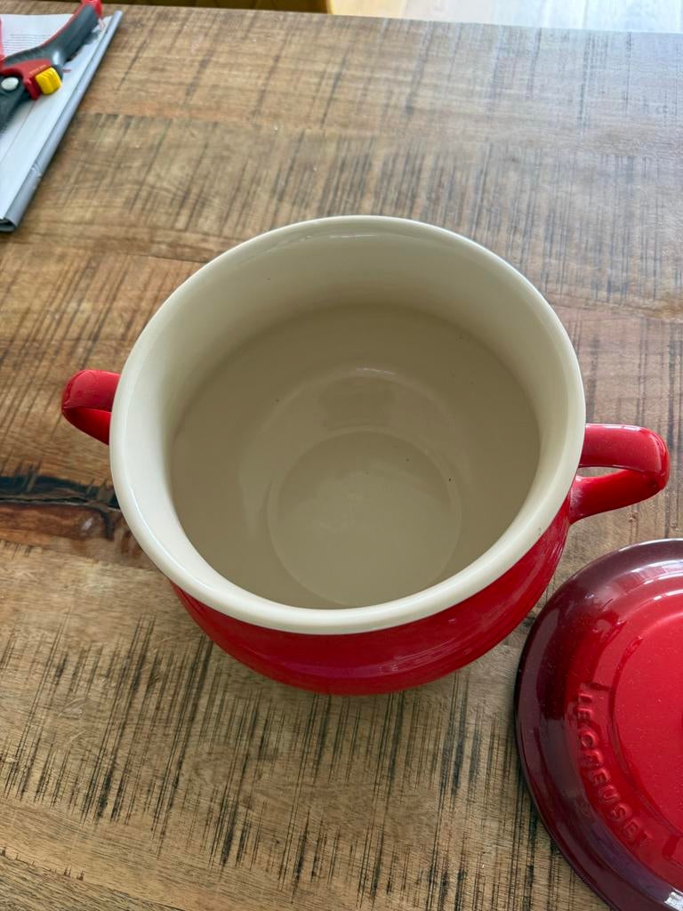 Le Creuset Pot Rood 4L - Zo goed als nieuw, Zo goed als nieuw, Voorraadpot, Steen/keramiek, Rood