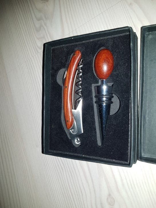 Wijn opener deluxe in doosje, Ophalen of Verzenden, Zo goed als nieuw, Rvs of Chroom