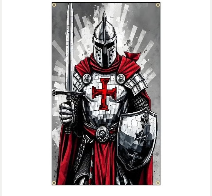 Grote vlaggen Tempeliers / Knights Templar (150x90cm), Ophalen of Verzenden, Nieuw