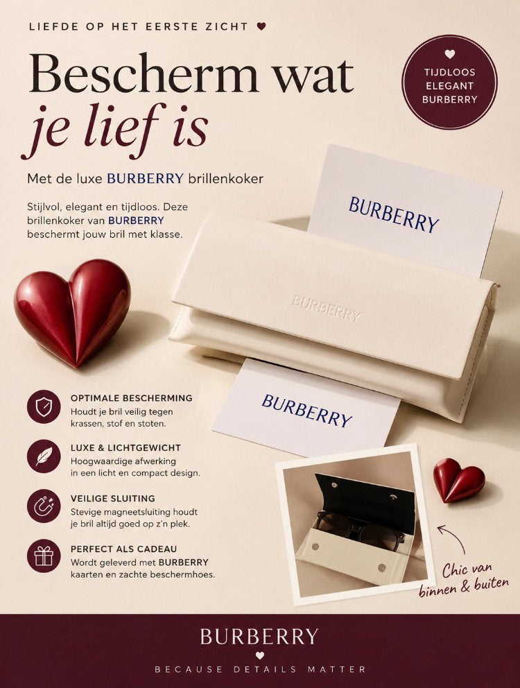 Nieuwe Originele Burberry Brillenkoker – Crème/Wit, Ophalen of Verzenden, Nieuw