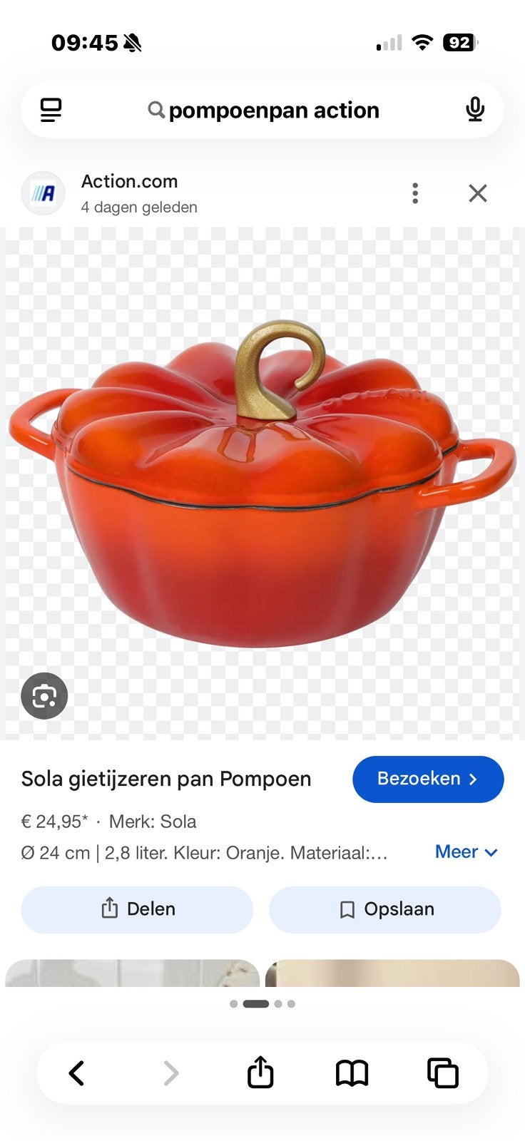 Gezocht pompoen pan, Ophalen, Zo goed als nieuw, Rvs
