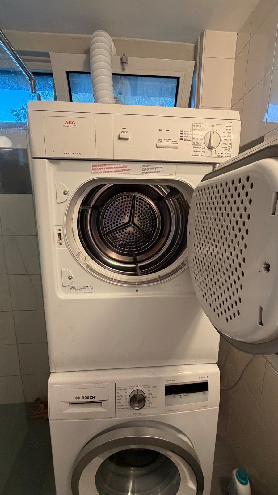 AEG Lavatherm wasdroger - Luchtafvoer, 6 tot 8 kg, Gebruikt, Luchtafvoer, Ophalen of Verzenden
