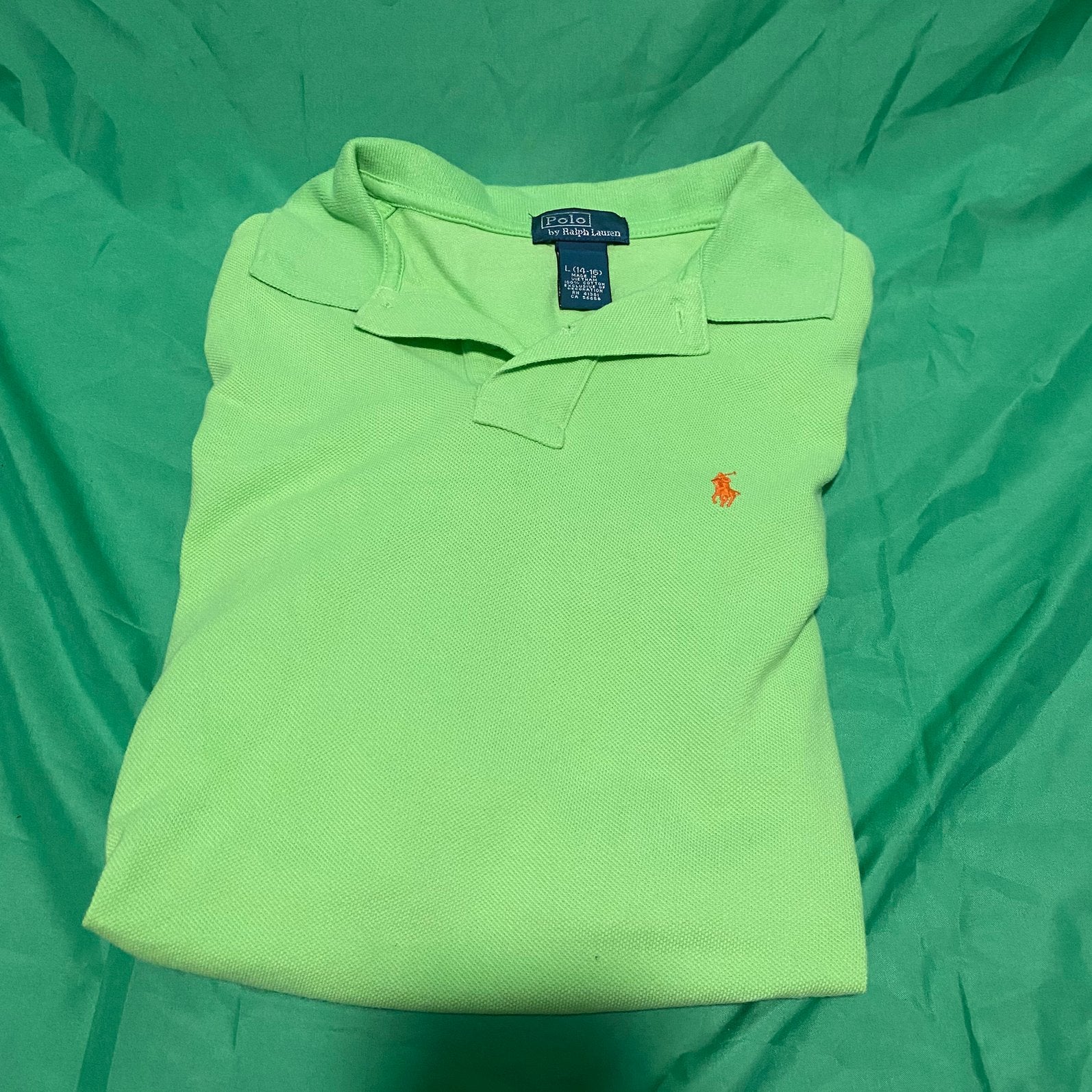 Ralph Lauren Polo Shirt Groen Maat L (14-16), Ophalen of Verzenden, Gedragen, Overige maten, Groen