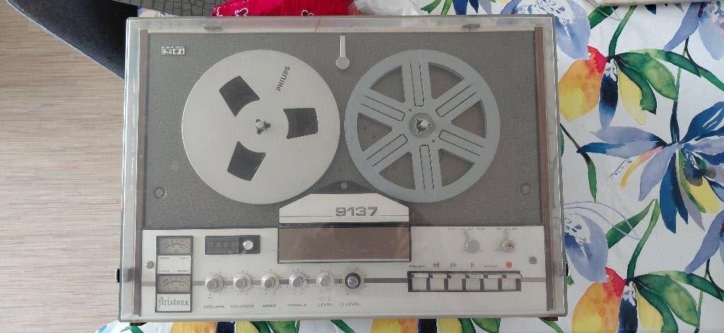 Philips Aristona 9137 Bandrecorder met stofkap, Ophalen, Bandrecorder, Met banden