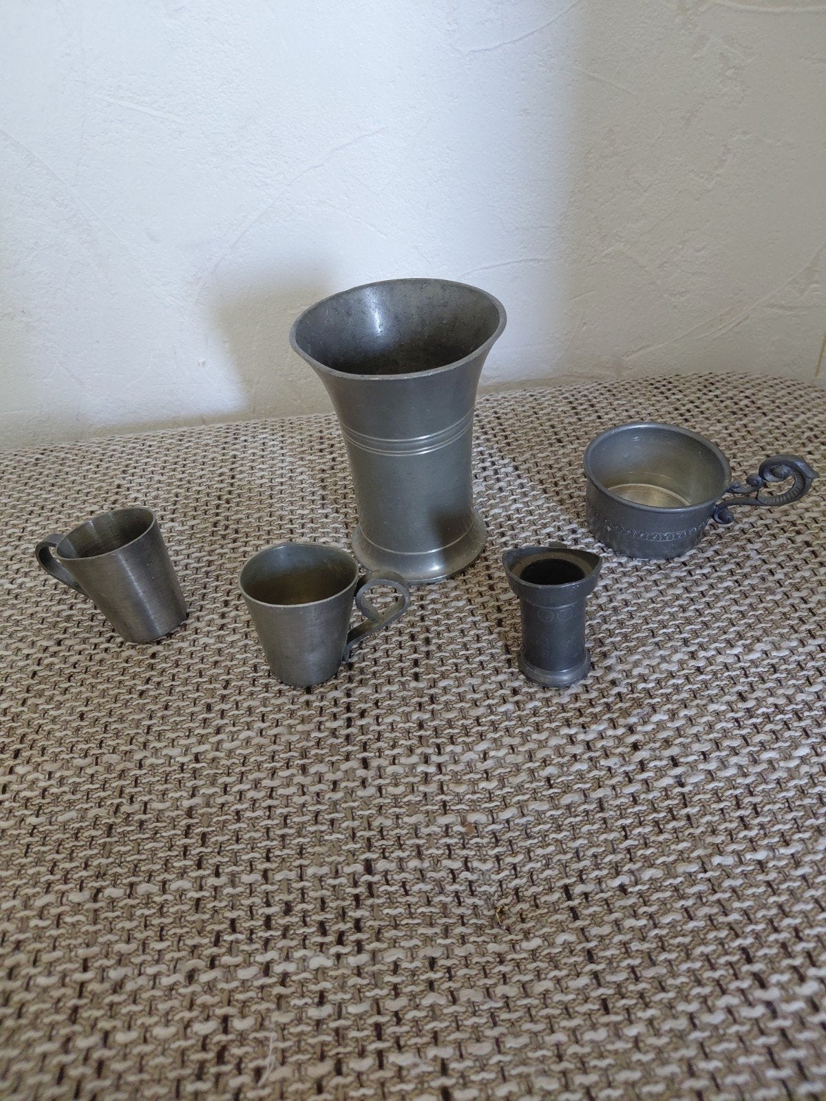 Set van 5 antieke tinnen voorwerpen, Antiek en Kunst, Ophalen of Verzenden