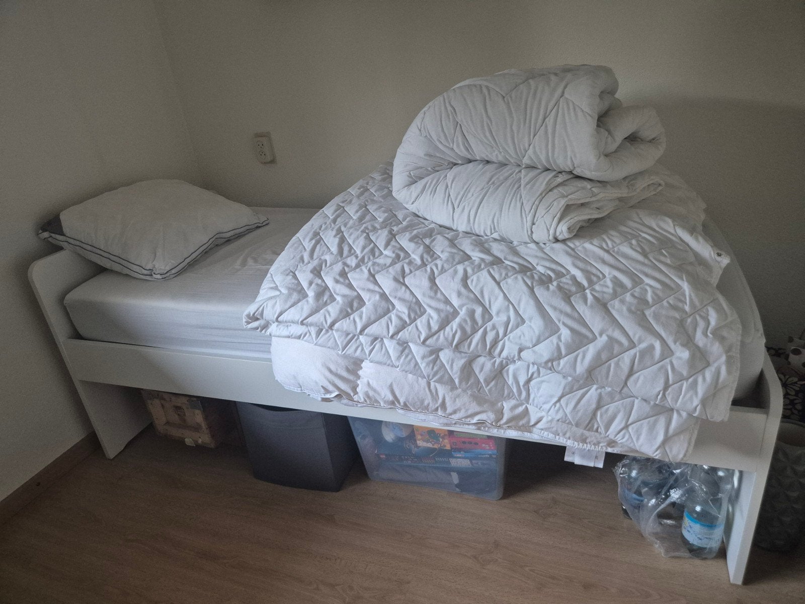 Eenpersoonsbed wit, Ophalen, Gebruikt, 90 cm, Eenpersoons