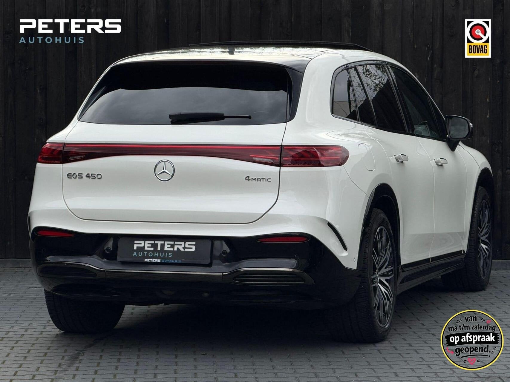 Mercedes EQS SUV 450 4MATIC AMG Line| 1e eigenaar| incl BTW|, Auto's, Automaat, Zwart, Wit, Leder