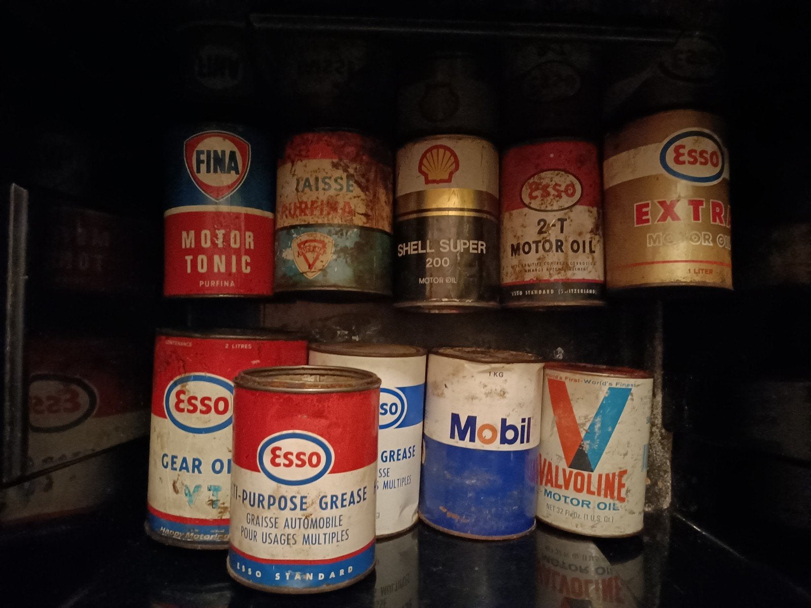 10 Vintage Olieblikken  €60 - Decoratie en Verzameling, Ophalen of Verzenden