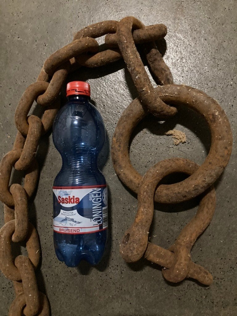 Olifanten-ketting Zware handgesmede ijzeren ketting Olifant, Antiek en Kunst, Ophalen of Verzenden