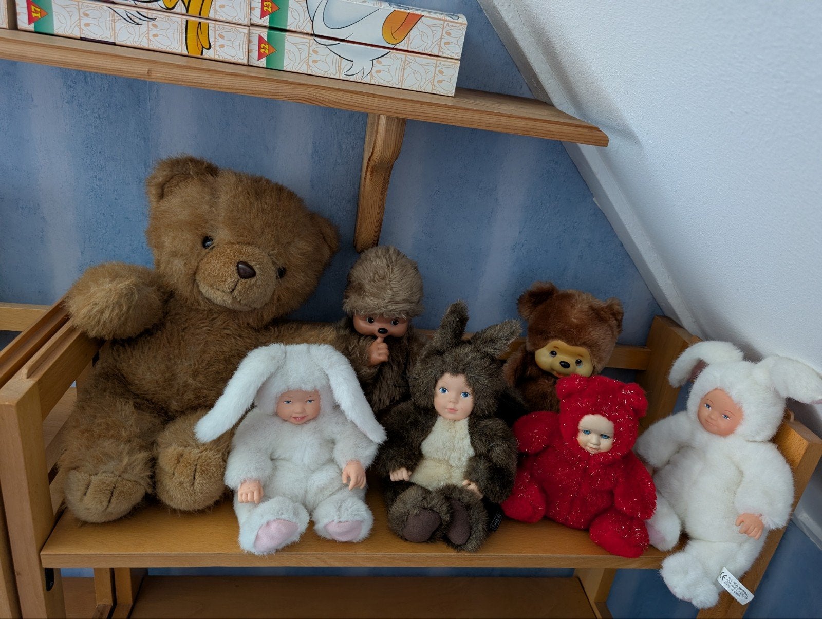Monchichi, beer en Anne Geddes popjes - Knuffels, Ophalen, Gebruikt, Overige merken, Overige karakters