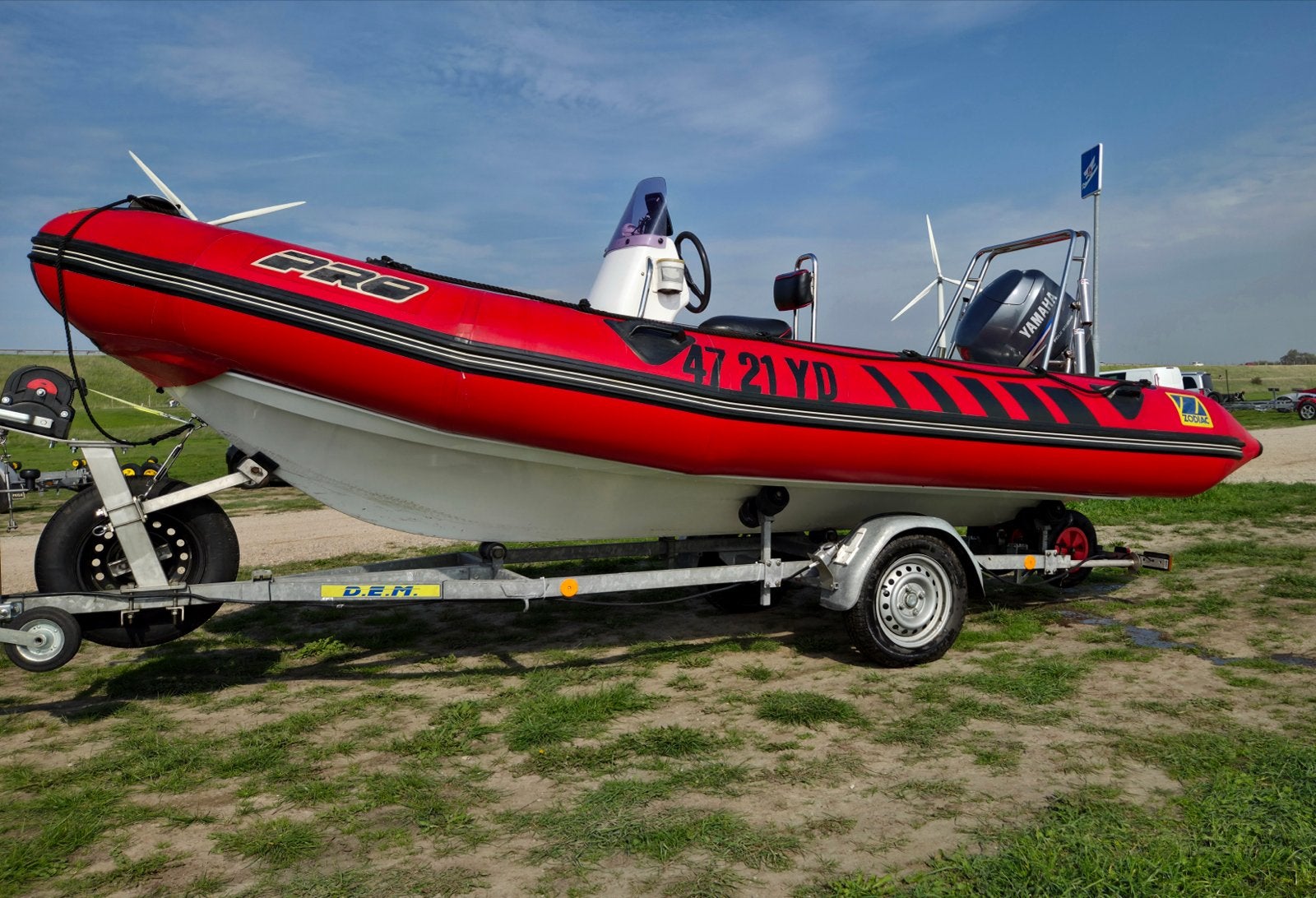 Zodiac Pro 500 RIB met 50pk Yamaha en trailer, Anker, Gebruikt, 5 m, Zodiac