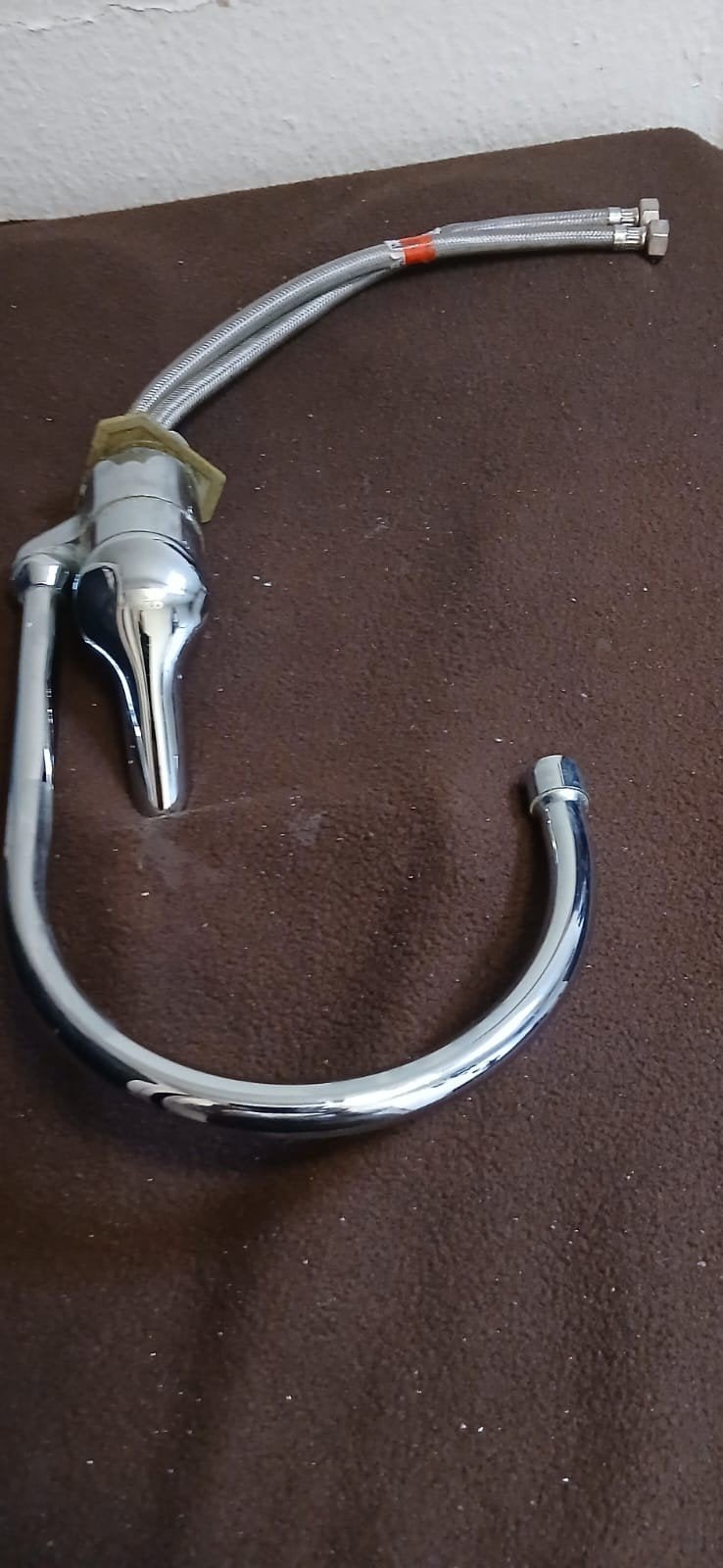 kraan met flexibele aansluitslangen, Ophalen, Gebruikt, Chroom, Kraan
