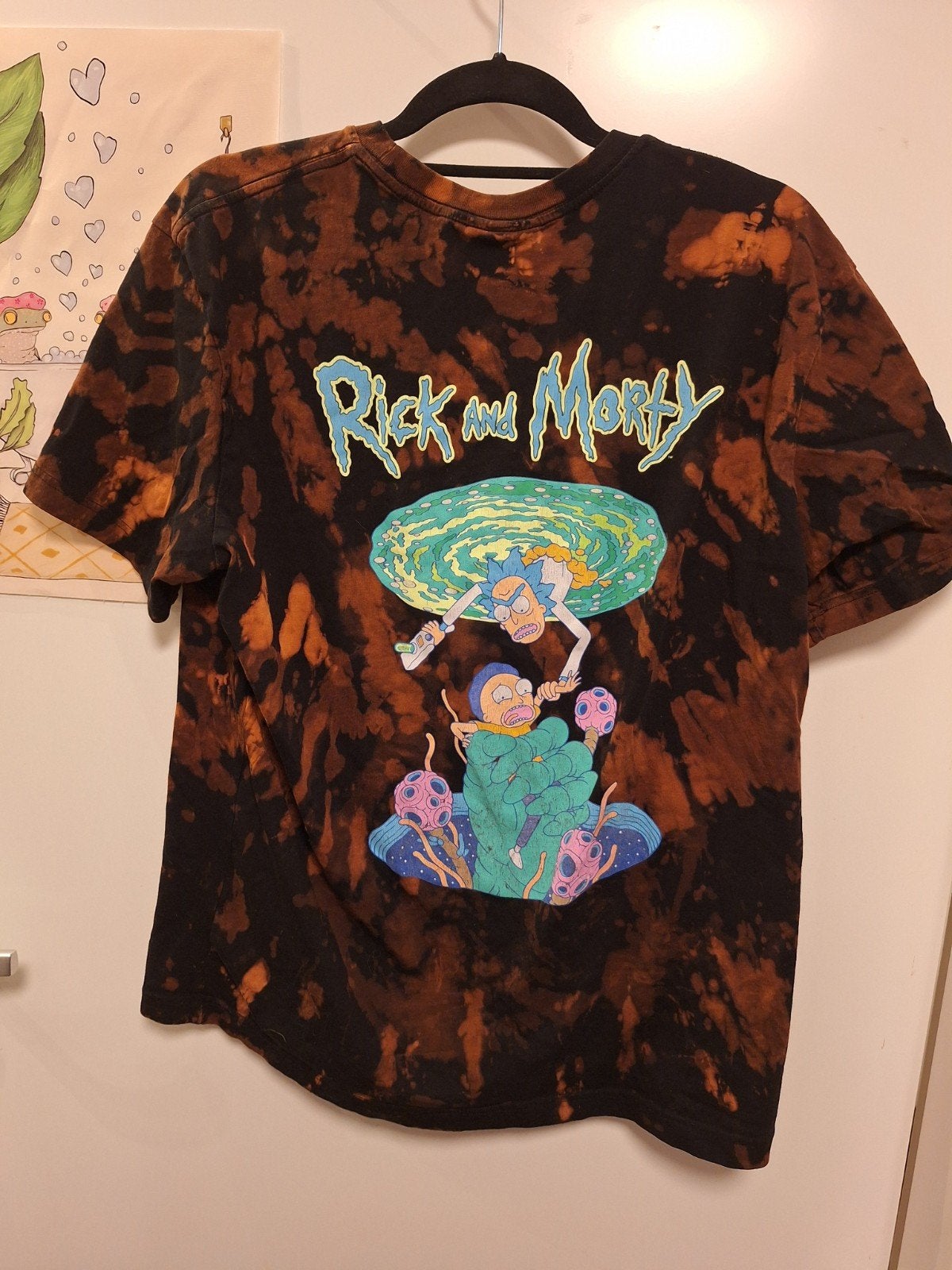 indeknoop - rick & morty tie dye shirt maat L, Verzenden, Gedragen, Maat 52/54 (L)