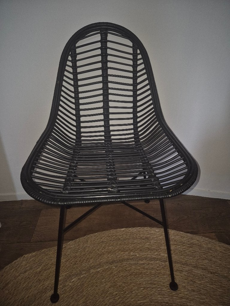 2 rotan stoelen, Huis en Inrichting, Ophalen, Gebruikt, Twee, Zwart