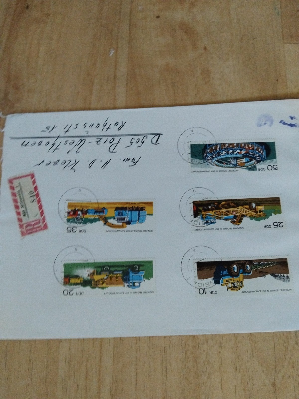 Aangetekende DDR LANDBOUW TECHNIEK   2236/40, Ophalen of Verzenden, Brief