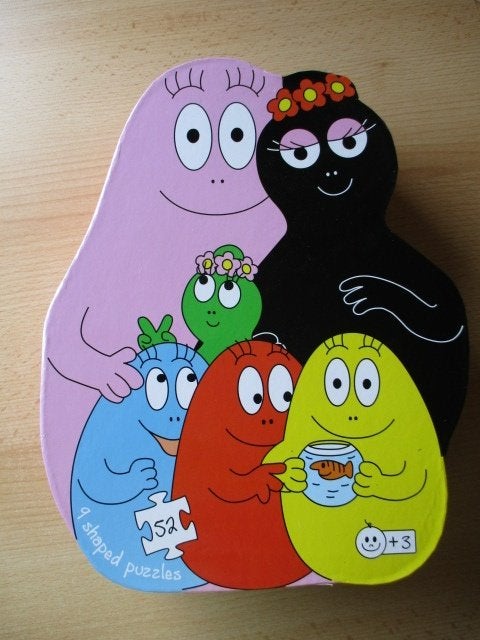 Barbapapa puzzeldoos  9 shaped puzzel  52 stukjes, Ophalen of Verzenden, Meer dan 50 stukjes, Zo goed als nieuw, 6 maanden tot 2 jaar