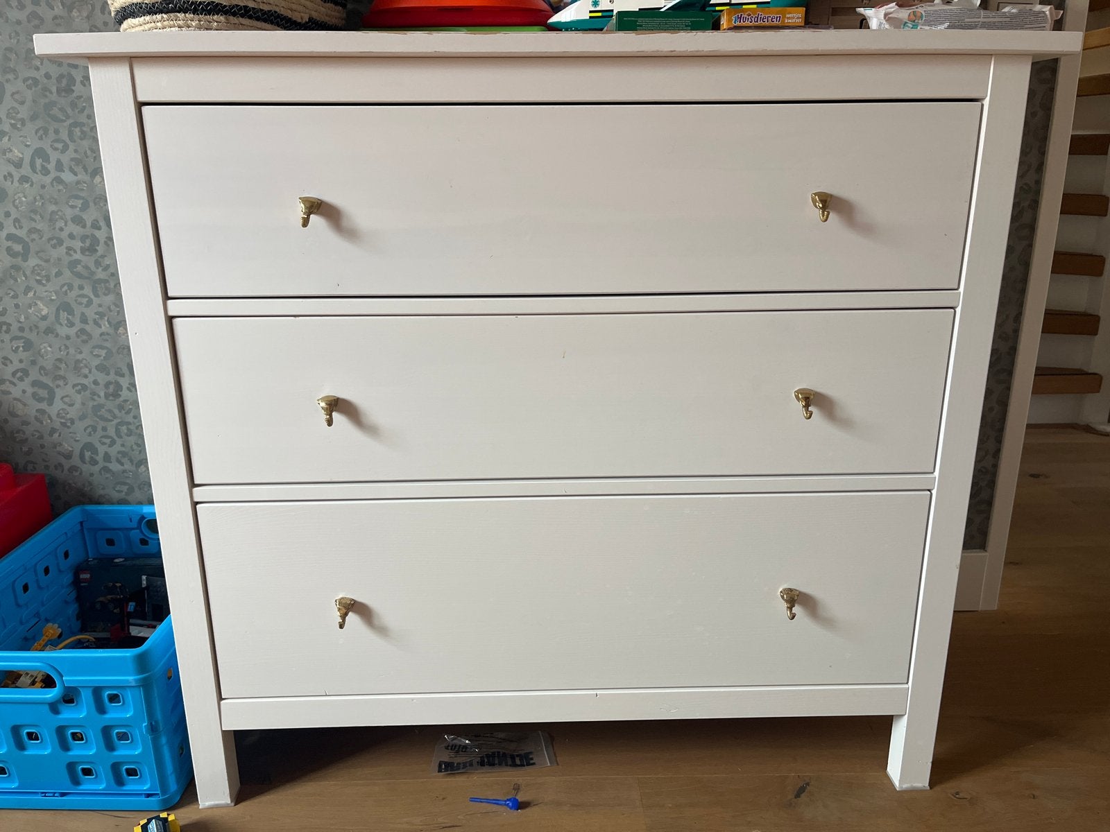 Commode met 3 laden - wit, Ophalen, Gebruikt, 100 tot 150 cm, 3 of 4 laden