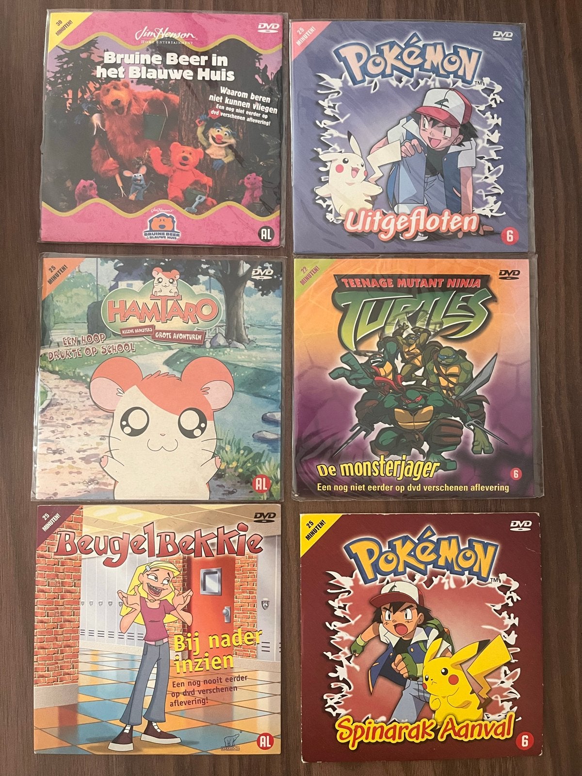DVD's: Bruine Beer, Pokémon, Hamtaro, TMNT, Beugelbekkie, Cd's en Dvd's, Gebruikt, Animatie, Alle leeftijden, Nederlands