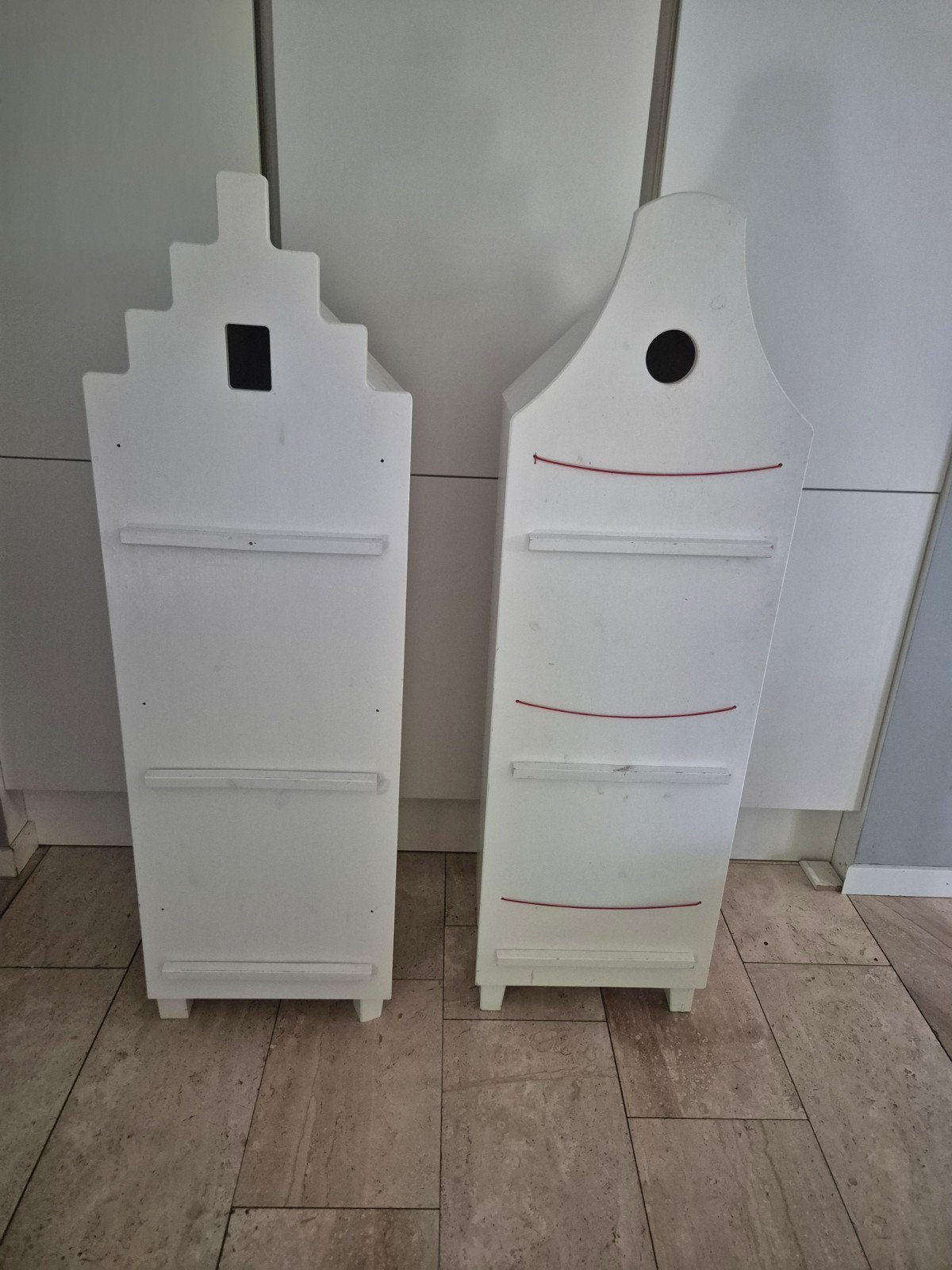 Woood kastjes 2x van Karwei, grachtenpand huisjes kast, 105 cm of meer, Ophalen of Verzenden, Zo goed als nieuw, Voetruimte