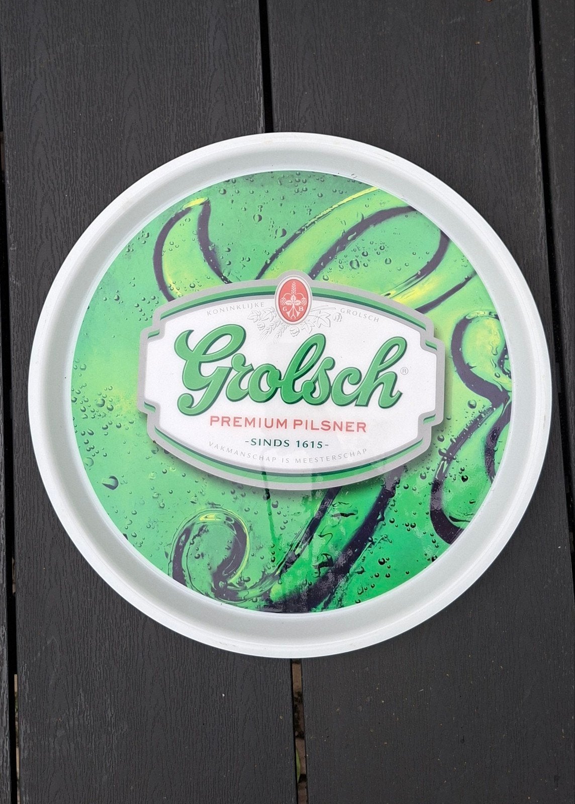 Groot Grolsch Dienblad, Kunststof, Rond, Ophalen of Verzenden, Zo goed als nieuw