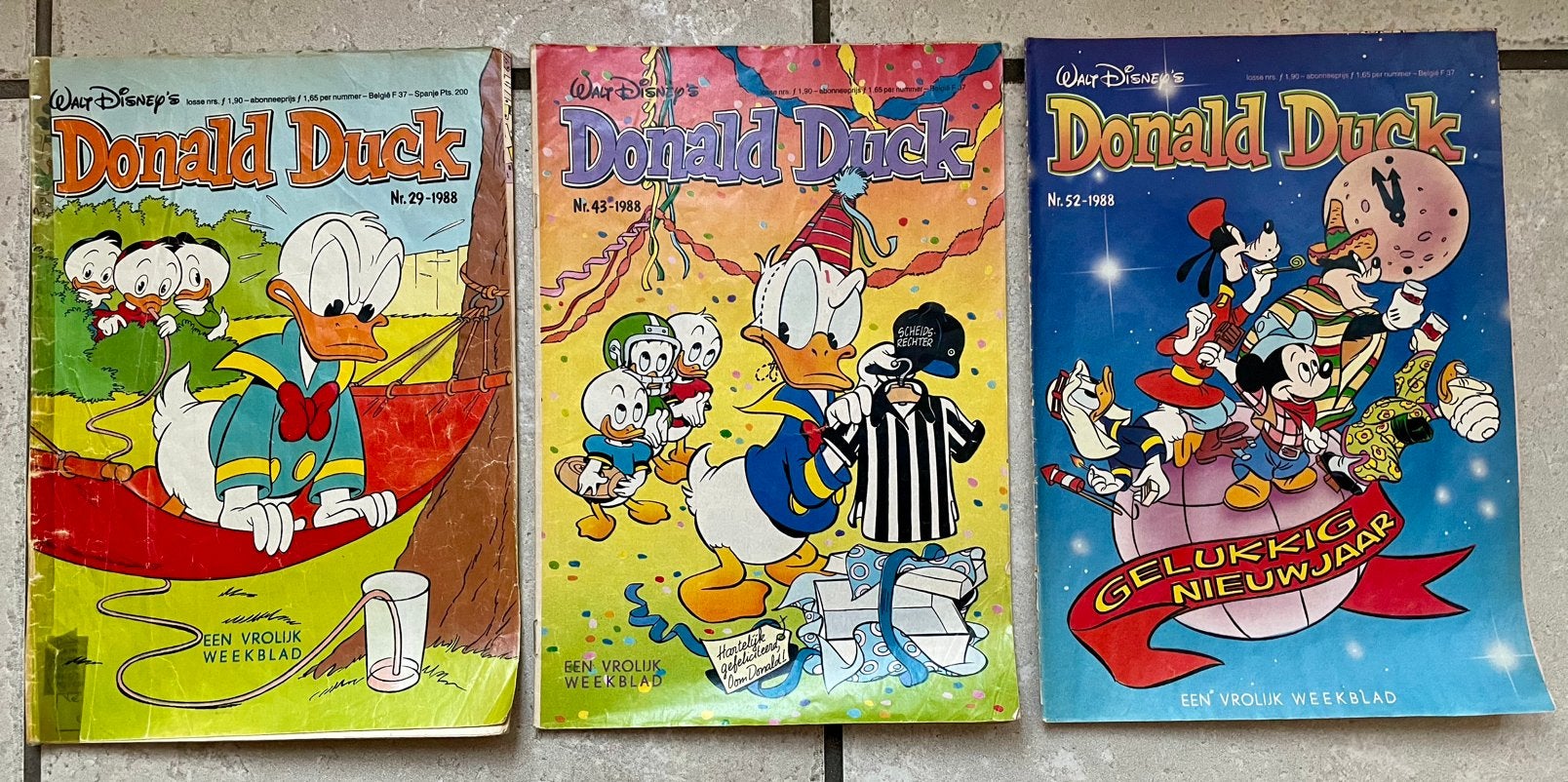 TE KOOP: Donald Duck weekblad nrs. 29, 43 en 52 uit 1988, Boeken, Stripboeken, Meerdere stripboeken, Ophalen of Verzenden, Gelezen