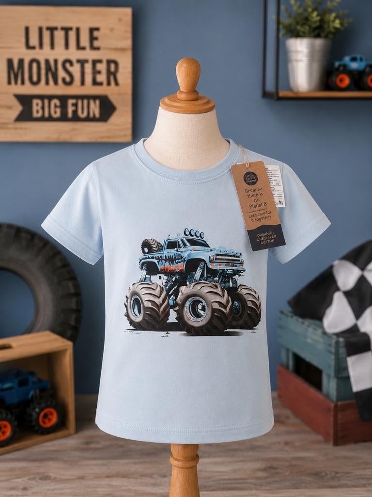 Lichtblauw T-shirt met Monstertruck Print - Kiabi, Ophalen of Verzenden, Nieuw, Kiabi, Jongen