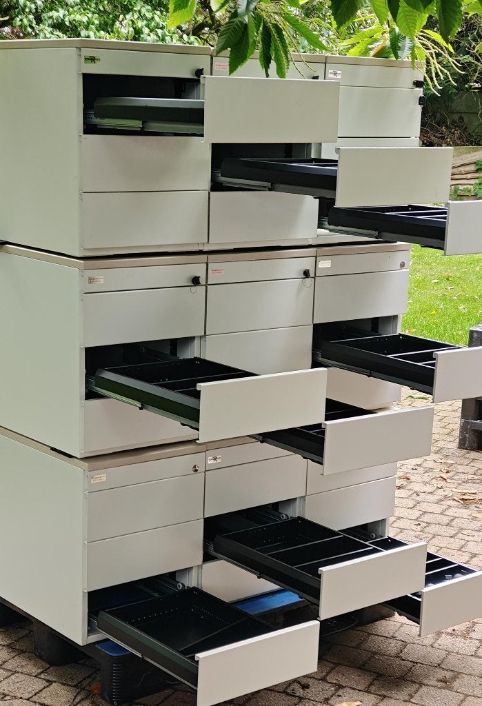 9 stalen ladeblokken voor bv werkbank berging hobby garage, Ophalen, 50 tot 100 cm, Zo goed als nieuw, Minder dan 100 cm