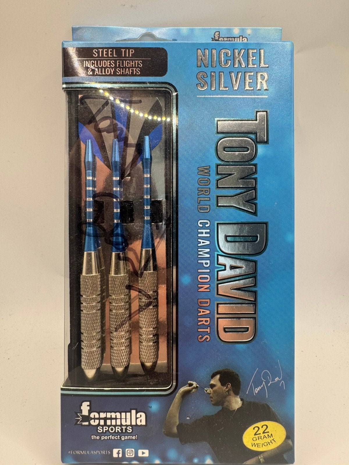 Gesigneerde Set Formula Tony David 22 Gram Dartpijlen, Ophalen of Verzenden, Zo goed als nieuw, Nvt, Pijlen
