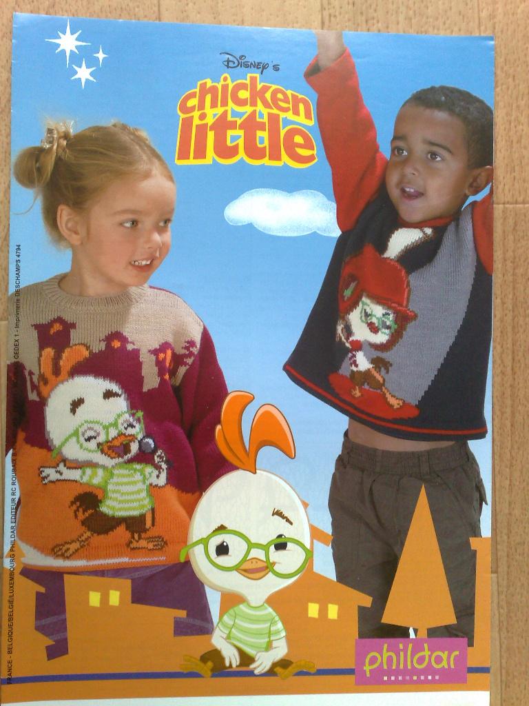 Disney's Chicken little Phildar breipatronen van 2/8 jaar, Hobby en Vrije tijd, Breien en Haken, Zo goed als nieuw, Breien, Patroon of Boek