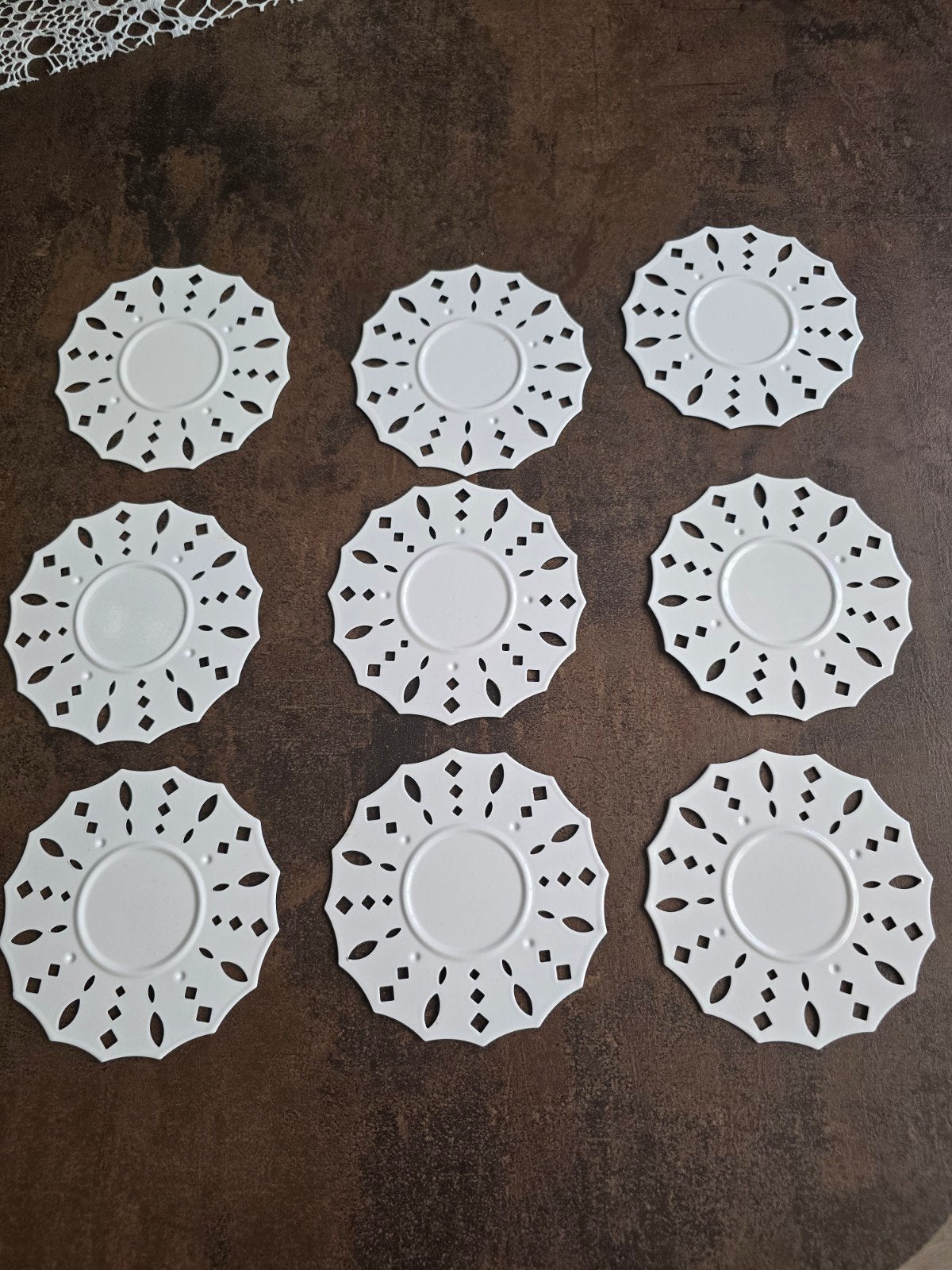 9x Vintage IKEA "Veranda" metalen onderzetters / waxinelicht, Huis en Inrichting, Woonaccessoires | Onderzetters, Ophalen of Verzenden