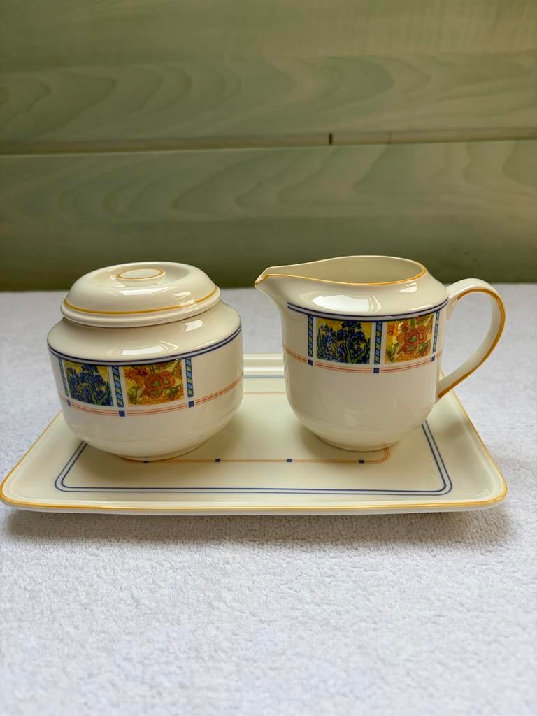 Villeroy & Boch Vincent Melk en Suikerpotje op Plateau, Huis en Inrichting, Keuken | Servies, Overige typen, Nieuw, Ophalen of Verzenden