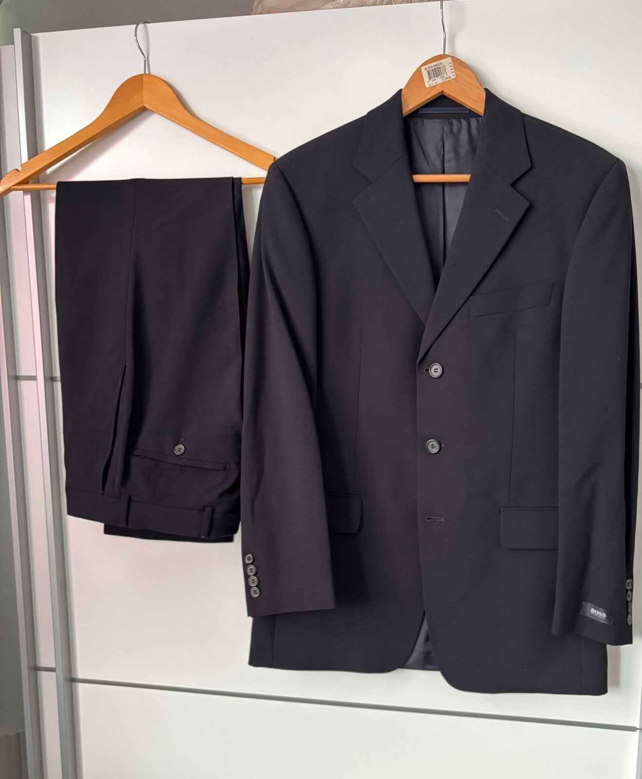 Heren Hugo Boss pak maat 44 donkerblauw, Ophalen of Verzenden, Gedragen, Maat 46 (S) of kleiner, Blauw