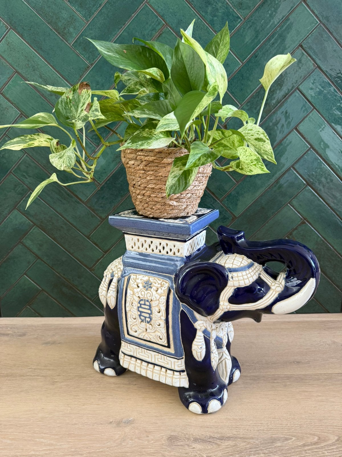 Vintage olifant plantentafel van keramiek, Ophalen