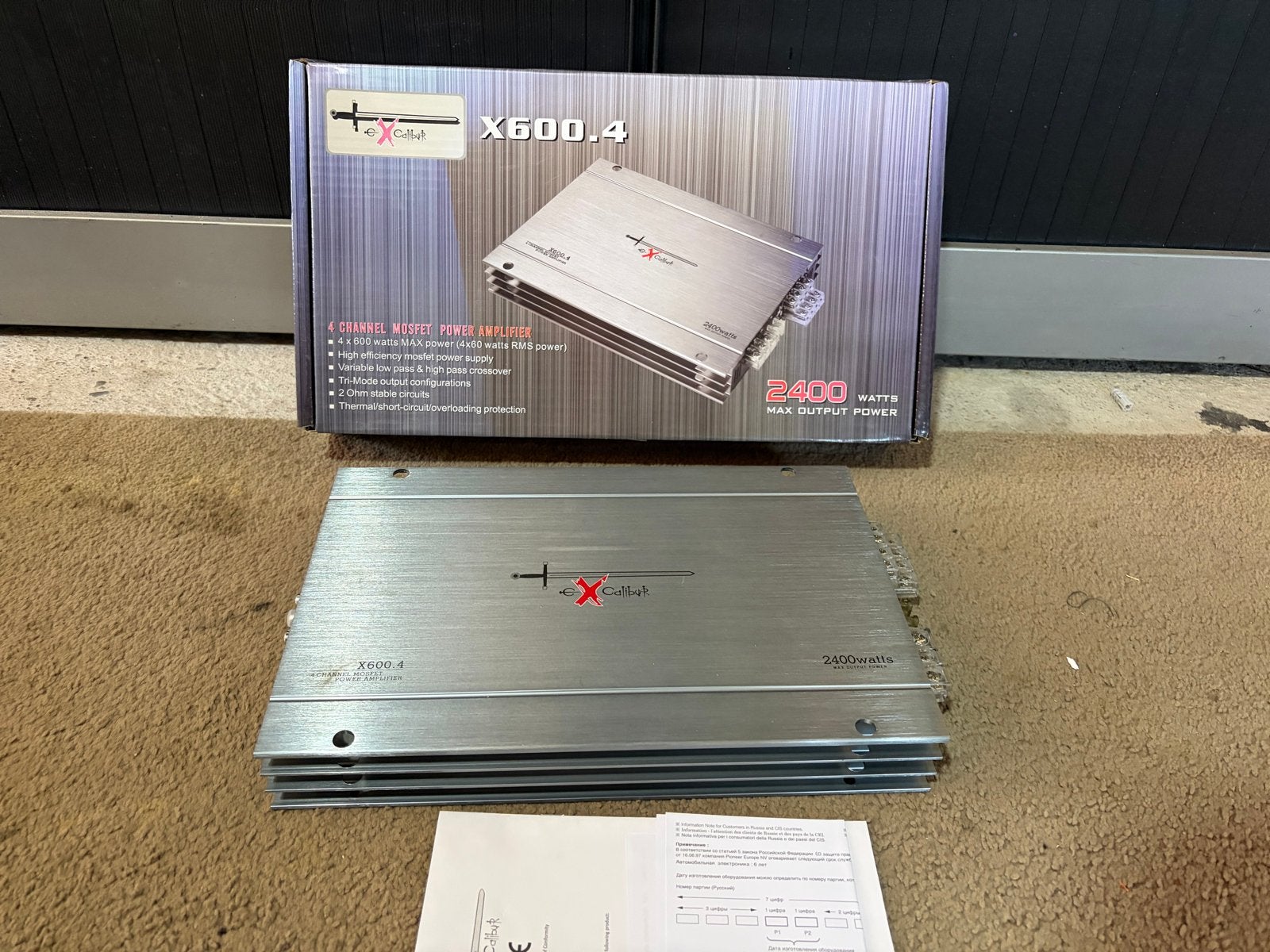 Excalibur X600.4 4-kanaals MOSFET auto versterker 2400W, Ophalen of Verzenden, Zo goed als nieuw, 120 watt of meer, Overige merken
