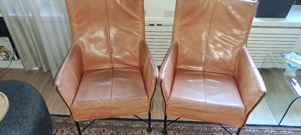 2 Montis Charly, Huis en Inrichting, Fauteuils, Ophalen, Gebruikt, Leer, 50 tot 75 cm