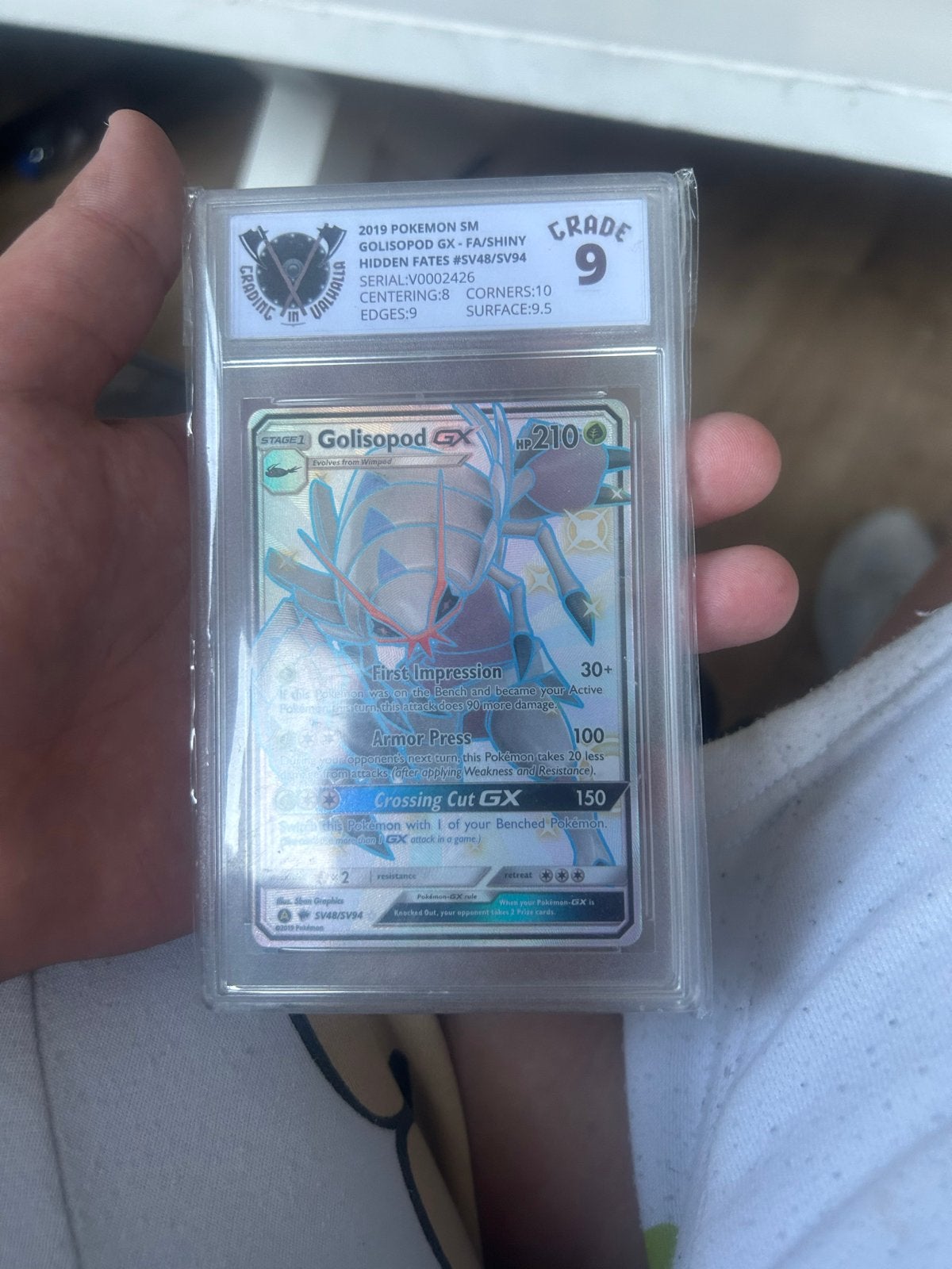 Golisopod GX SM194 Shiny Vault PSA 9 Pokemon Kaart, Ophalen, Zo goed als nieuw, Losse kaart, Foil
