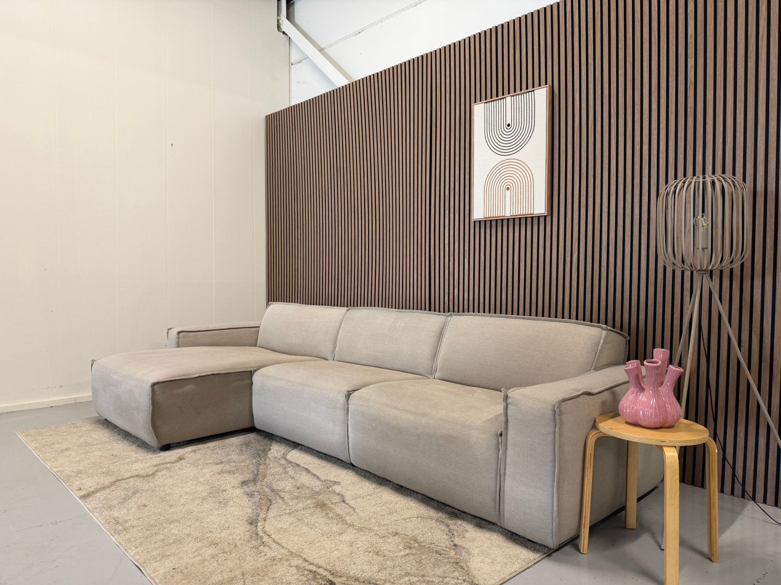 Umix - Brooklyn - Hoekbank - Creme / Beige, Ophalen of Verzenden, Gebruikt, 150 cm of meer, Vierpersoons of meer