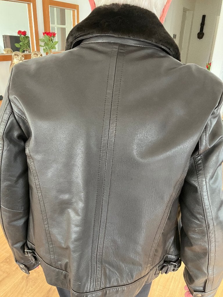 Leren jack dames, Ophalen of Verzenden, Zo goed als nieuw, Maat 42/44 (L), Bruin